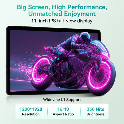 TABWEE T90 11-Inch Android 16 Tablet with 24GB Configured Memory, 128GB Storage and 1200 x 1920 IPS Display