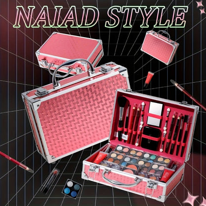 56 Piece Makeup Kit Full Face Set Eyeshadow Lipstick Blush Lip Gloss Eyebrow Pencil Glitter Brushes for Women Beginner Wedding Stage Holiday Gift