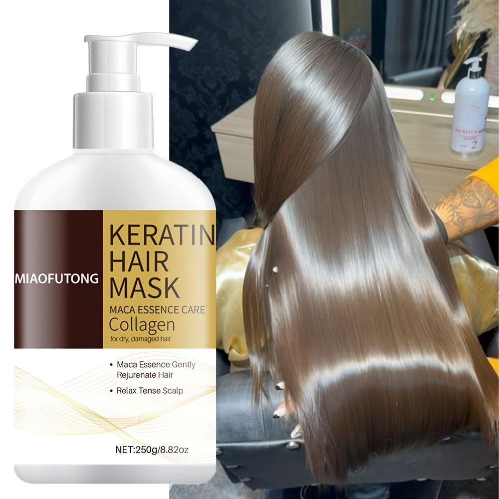 Argan Oil Hair Mask 250g with Castor Oil & Rosemary Oil – Deep Conditioning Collagen Keratin Repair for Dry Damaged Hair, Prevents Split Ends & Breakage, Intense Moisture Restore, All Hair Types
