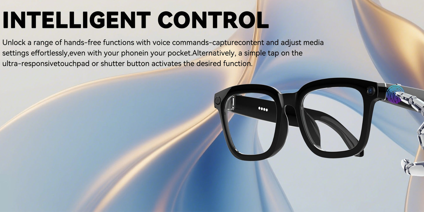 AI Smart Glasses with 4K Camera & Real-Time Translation – Object Recognition Open-Ear Dual Speaker | Touch Control | Ultra-Light Frame | 8hrs Battery USB-C | Hands-Free Travel Work Outdoor | Tech Gift