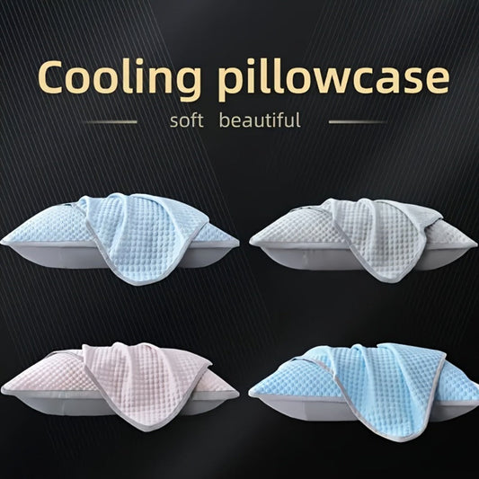 Cooling Pillow Cases 2-Pack 3D Ice Bean Texture – Soft Polyester Pillowcases for Summer | Machine Washable | Cool Sleep Bedroom Pillow Covers | 18.9" x 29.13" | No Insert