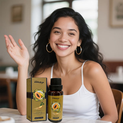 Papaya and Ginseng Body Oil Blend in a Compact 30ml Amber Dropper Bottle with Presentation Box