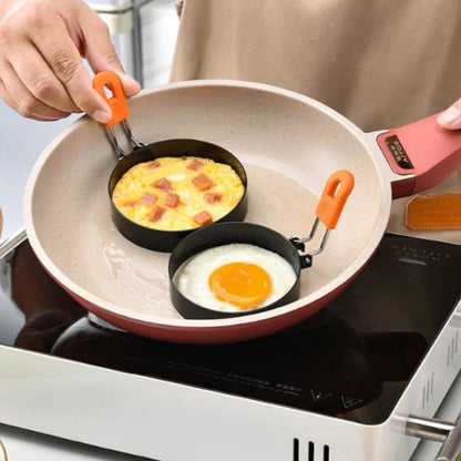 Egg Ring Set 6pcs Nonstick Stainless Steel Pancake Mold 4 Inch and 6 Inch Silicone Handle for Entryways, Bedrooms and Living Spaces