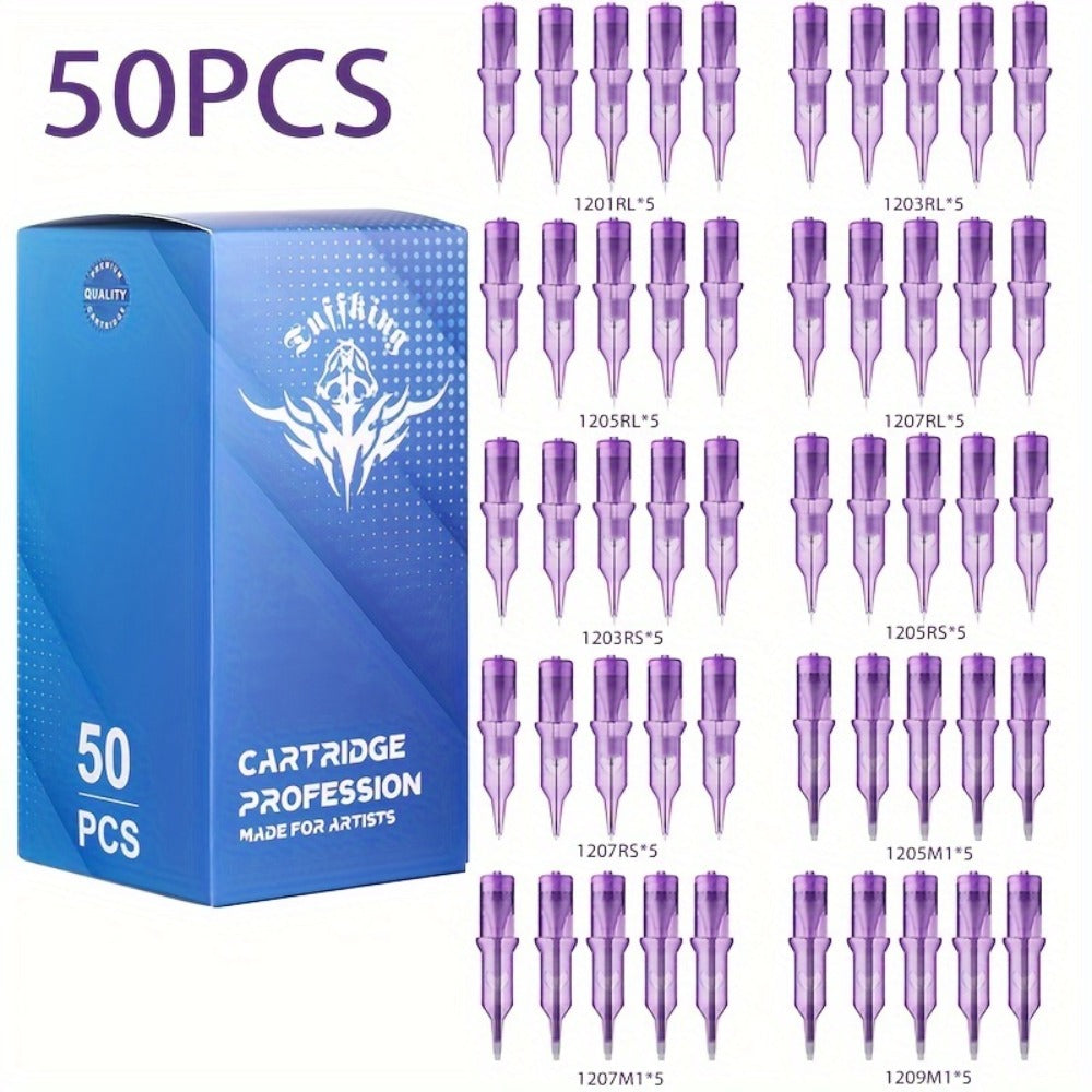 Disposable Tattoo Needles Mixed Size Sterilized RL RS M1 0.35mm – Safety Tattoo Needle Set for Tattoo Artists and Beginners, Body Art Supplies 30 40 100 Piece Bulk Pack