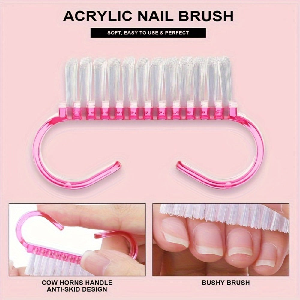 Acrylic Nail Kit with 12 Glitter Colors, Clear Pink White Powders, Liquid Monomer, Tips and Application Tools