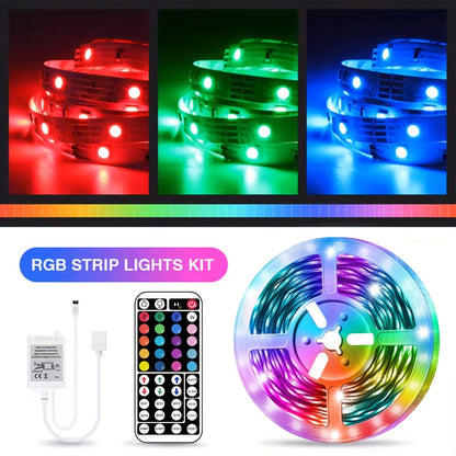 RGB LED Strip Lights for Party Wedding Event with 44-Key Remote - Colorful Color Changing Dimmable 50FT 100FT for Bedroom Kitchen Bar Holiday Home Decoration