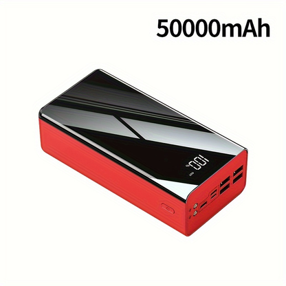 Portable Charger 50000mAh Large Capacity Power Bank LED Light Power Display Multi-Port USB-C Micro USB Fast Charge for Phones Electronics Outdoor Travel