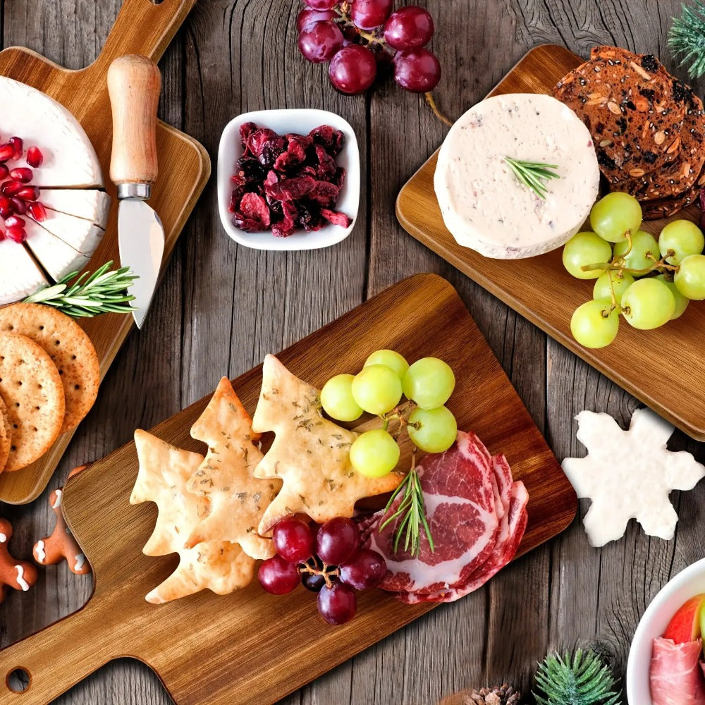 Cutting Board Acacia or Bamboo-Style Handle Boards in Five or Ten-Piece Sets, 15.7 x 7.8 Inches