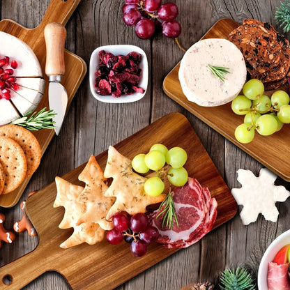 Cutting Board Acacia or Bamboo-Style Handle Boards in Five or Ten-Piece Sets, 15.7 x 7.8 Inches