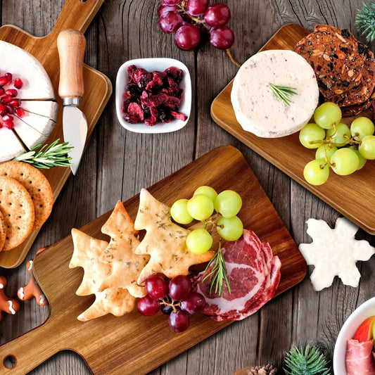 Cutting Board Acacia or Bamboo-Style Handle Boards in Five or Ten-Piece Sets, 15.7 x 7.8 Inches