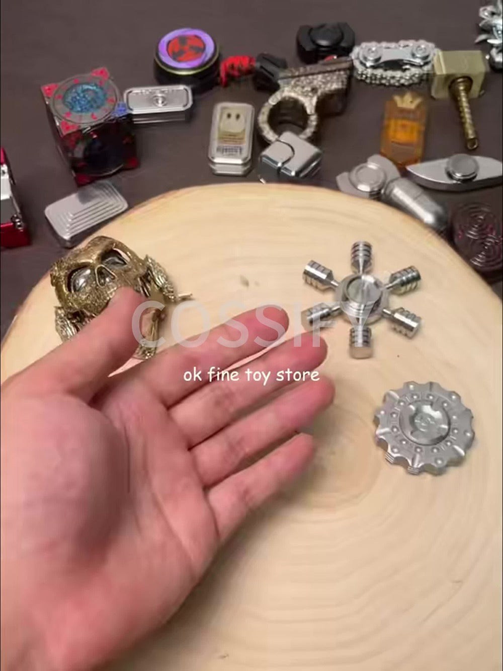 Adult Metal Fidget Spinner with Four Finish Options, 50 mm Diameter, Hex Key and Adjustable Blade Hardware