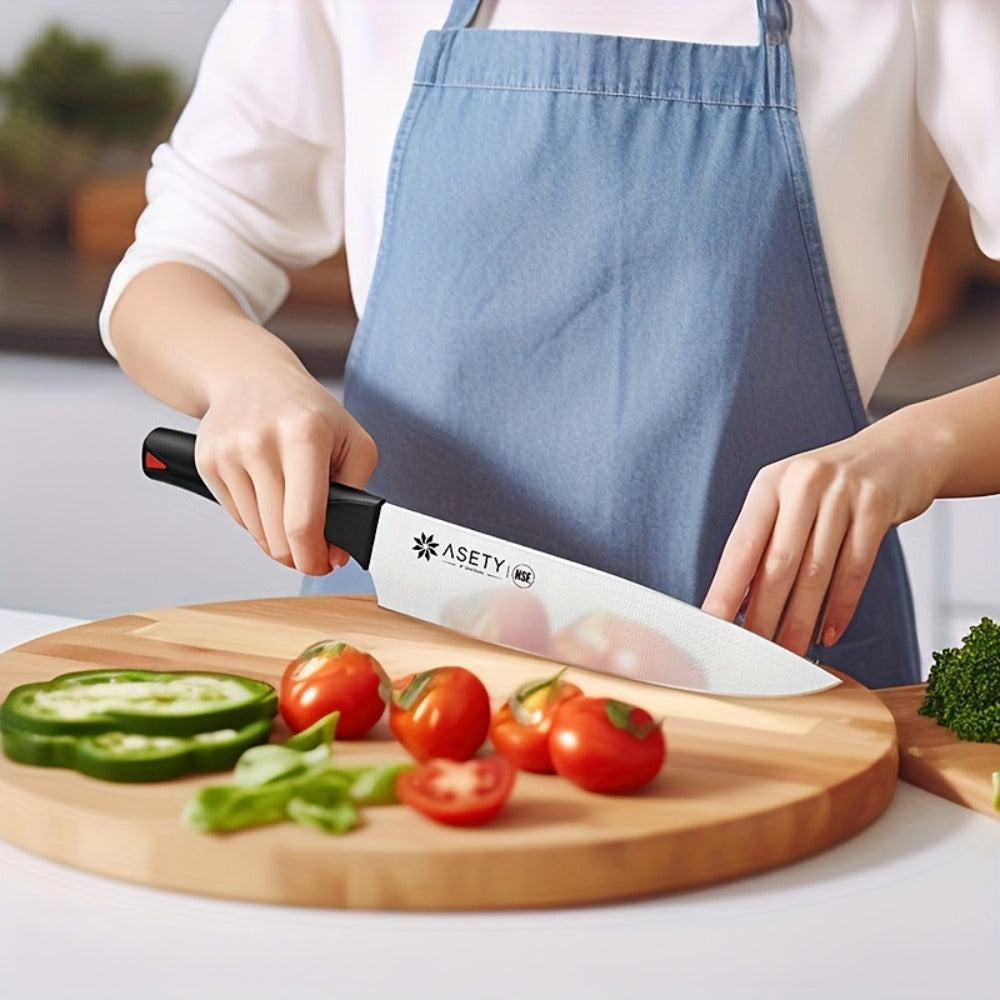 15-Piece Kitchen Knife Set with PP Handle, Professional Chef Knife Set with Block, Stainless Steel Sharp Blade, Ergonomic Non-Slip Handle, Home Cooking & Restaurant Knife Set