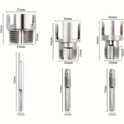 Pipe Threading Tool Set 3 Piece Heavy Duty Alloy 1/2 3/4 1 Inch Internal External Thread Tap Drill Compatible for PVC PPR MPP Pipe Installation