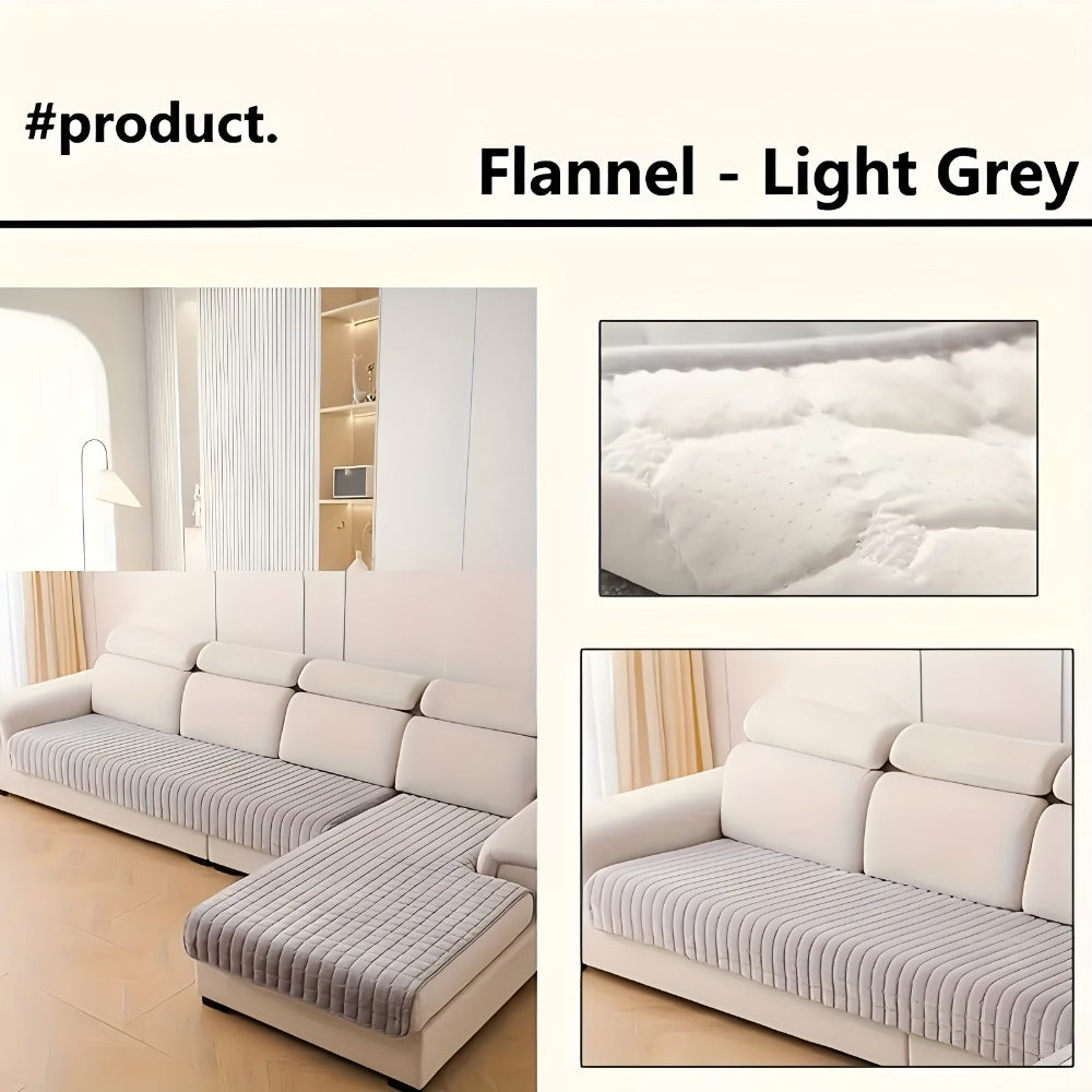 Sofa Cover Quilted-Texture Two-Piece Set with 35.4 x 82.7 and 35.4 x 62.9-Inch Panels in Five Colors