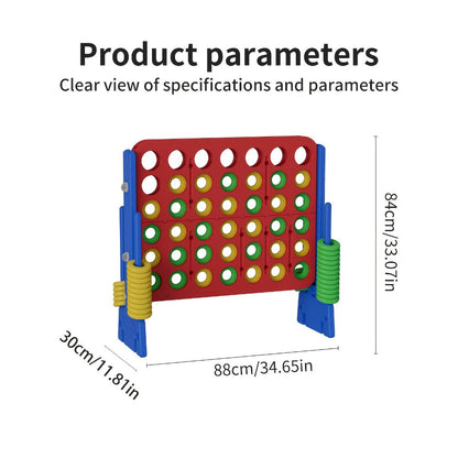 Height Adjustable Giant Connect 4 Game 33–37 Inch – Jumbo 4-in-a-Row Outdoor Yard Game with Quick Release Slider for Teens, Adults & Families, Indoor Outdoor BBQ Birthday Party Tailgate Game Set, Blue Red