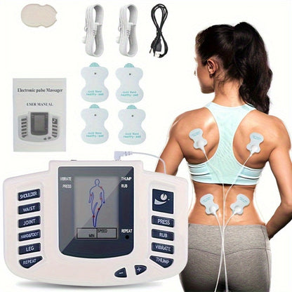 Dual-Channel TENS and EMS Stimulator with Four Electrode Pads in Black 36-Mode or White Versions