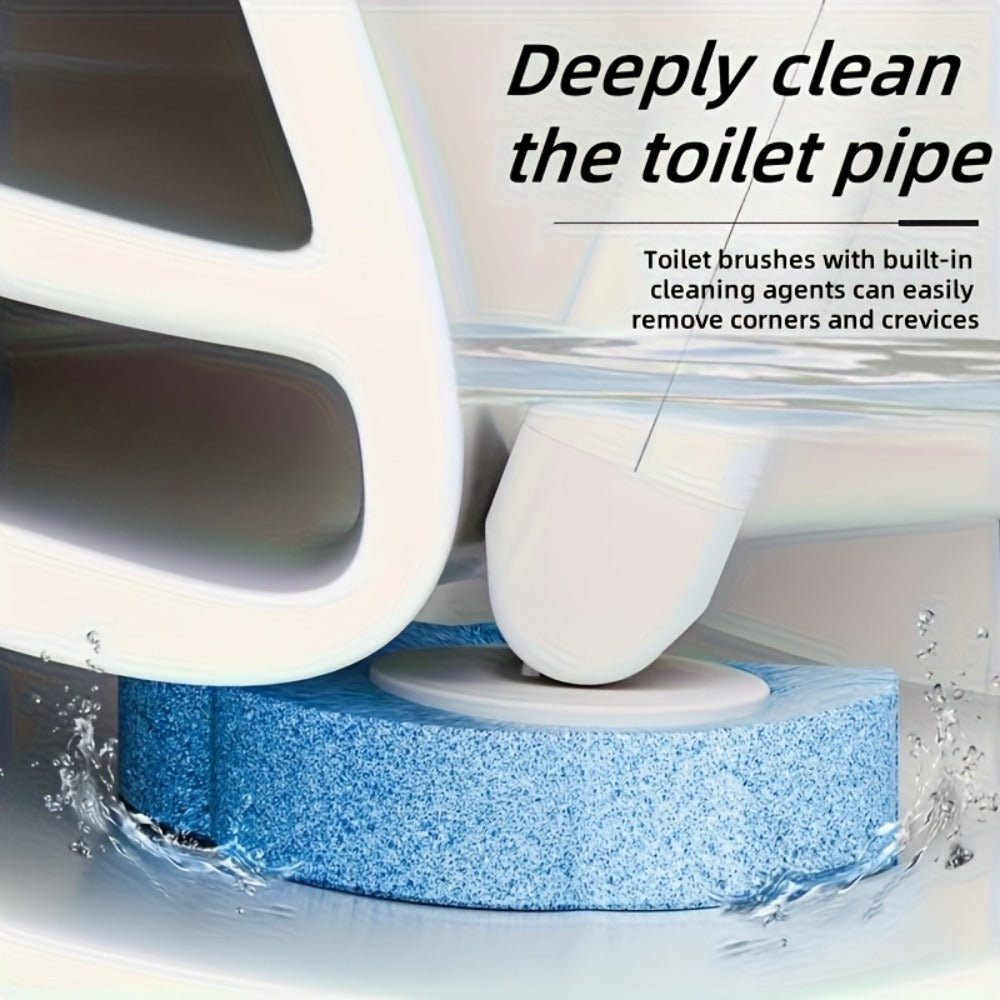 Disposable Toilet Brush Set with Replacement Heads – Hygienic No-Touch Bathroom Cleaning Brush with Stand Easy Install