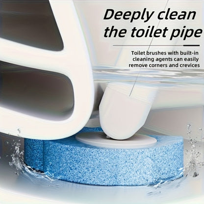 Disposable Toilet Brush Set with Replacement Heads – Hygienic No-Touch Bathroom Cleaning Brush with Stand Easy Install