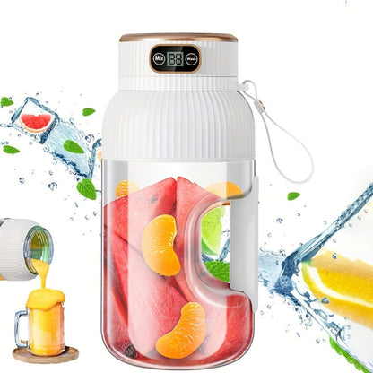 Portable Blender Cup with Top Digital Display, Integrated Side Grip, Travel Cover and Green or White Options