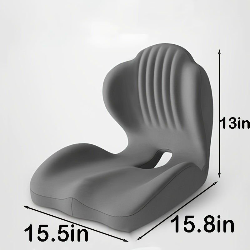 Contoured Seat Cushion with Hip and Lumbar Support Shape in Six Gray, Pink, Black, White or Green Styles