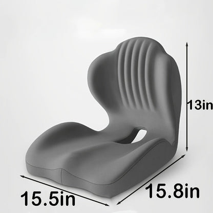 Contoured Seat Cushion with Hip and Lumbar Support Shape in Six Gray, Pink, Black, White or Green Styles