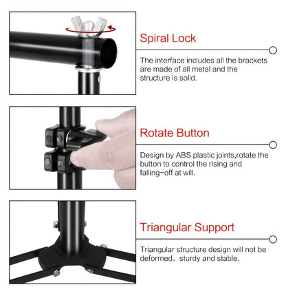 10x7ft Adjustable Backdrop Stand Kit for Photo Studio - Background Support System with 2 Stands, 4 Crossbars, 4 Clamps & Carry Bag for Photography, Video Shoots & Events