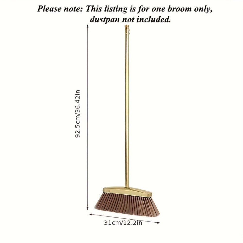Golden Broom and Dustpan Set with Sectioned Long Handle, Wide Head and Broom-Only or Two-Piece Checkout Options