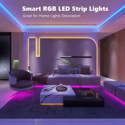 RGB LED Strip Lights 32.8ft Bluetooth Music Sync - 5050 Color Changing Tape Light, 44-Key IR Remote