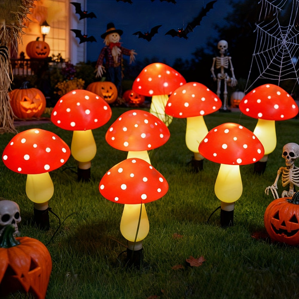Solar Mushroom Lights Outdoor 8 Pack – 8 Lighting Modes, Color Changing Garden Stake Lights for Yard, Pathway, Halloween & Holiday Decor – Solar Powered Waterproof Mushroom Garden Lights