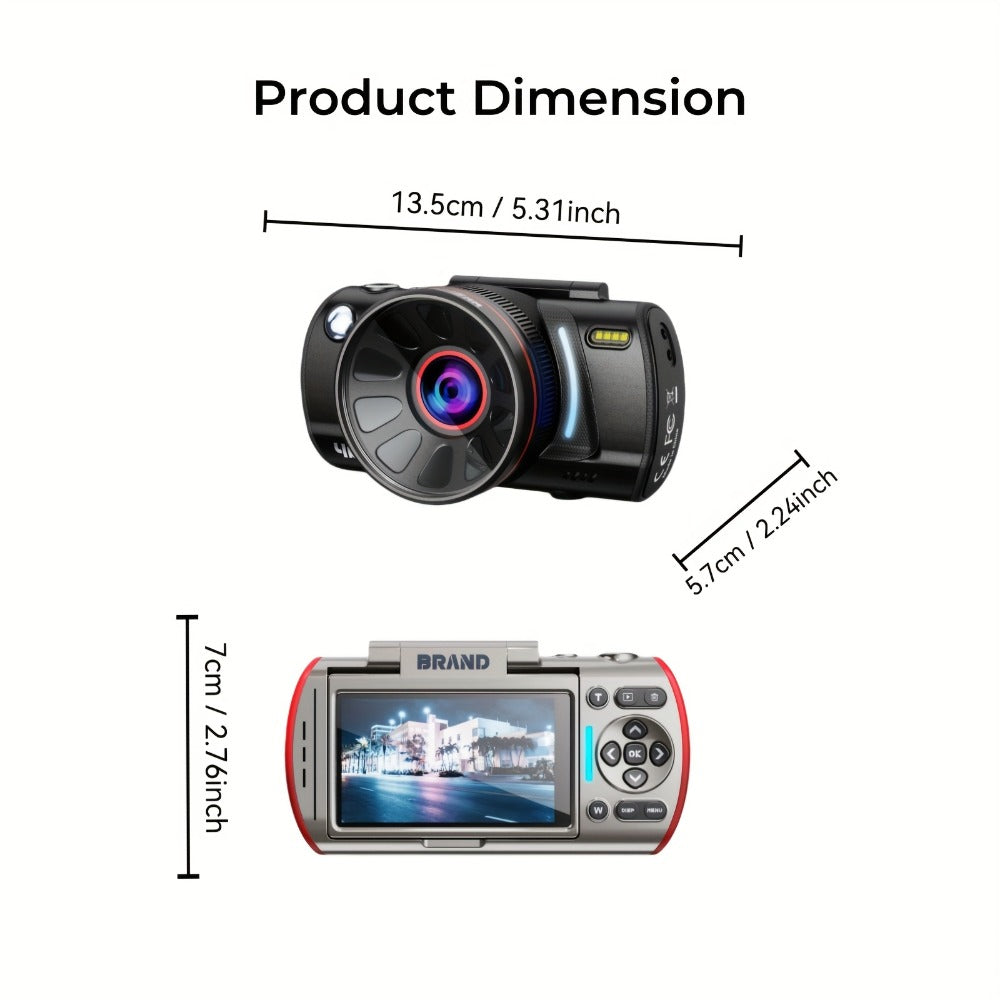 Digital Camera 4K Vlogging Model with 48MP Capture Marking, WiFi, 3-Inch 180° Flip Screen, 16X Digital Zoom and 32GB Card