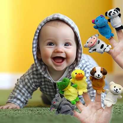 Twenty-Piece Plush Animal Finger Puppet Set with Bear, Rabbit, Panda and Assorted Character Designs