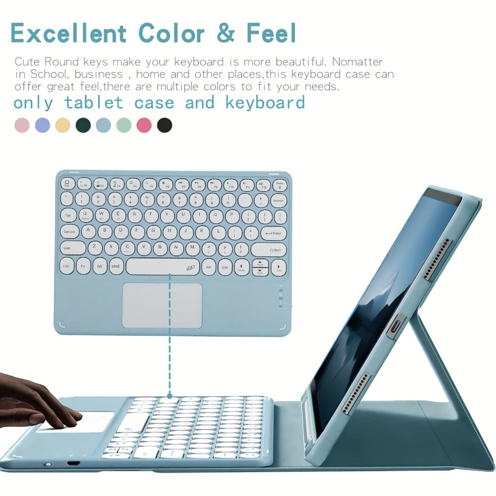 Detachable Touchpad Keyboard Folio for Samsung Galaxy Tab S9 FE/S9/S8/S7 or A9+ in Four Color Mappings