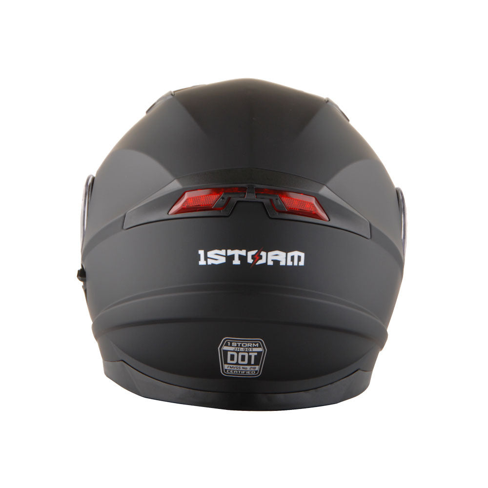 Motorcycle Modular Full Face Helmet Flip Up Dual Visor Sun Shield with Optional LED Tail Light 3 Modes Removable Washable Interior, Multiple Colors S M L XL — Modular901