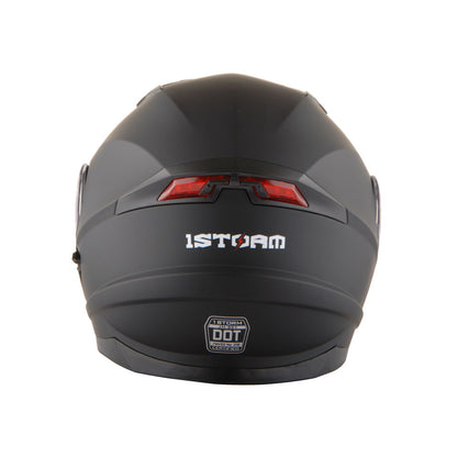 Motorcycle Modular Full Face Helmet Flip Up Dual Visor Sun Shield with Optional LED Tail Light 3 Modes Removable Washable Interior, Multiple Colors S M L XL — Modular901