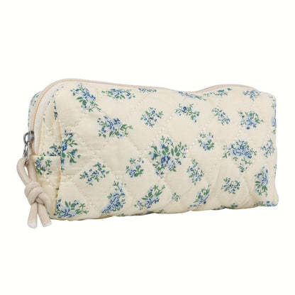 Makeup Bag – Quilted Makeup Bag Set 4-Piece Floral Rose Coquette Aesthetic Premium Cotton Cosmetic Organizer Travel Toiletry Pouch 4…