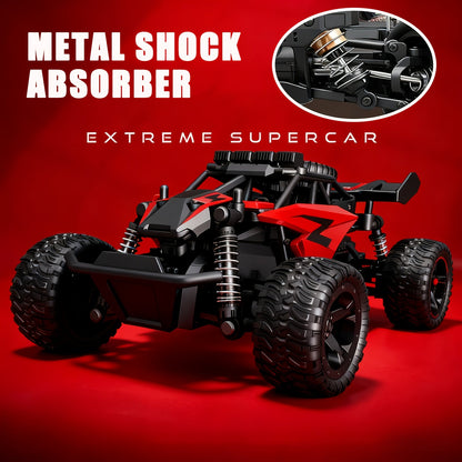 High-Speed RC Buggy 40km/h Alloy Body – 2.4G Remote Control Off-Road Vehicle for Boys Ages 6+, Super Powerful All-Terrain Outdoor Racing Truck, Birthday Halloween Christmas Gift Red Yellow