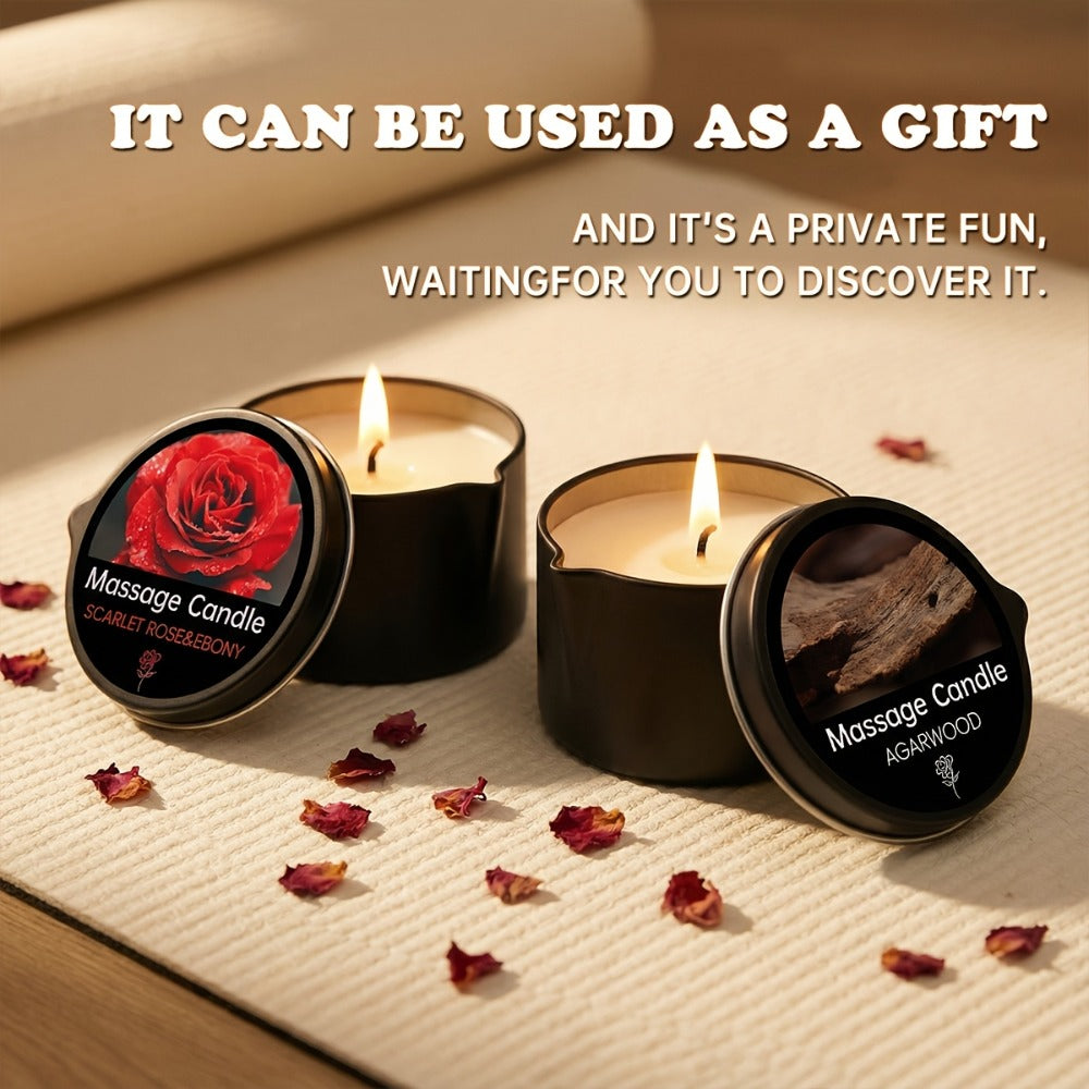 Black-Tin Massage Candle with Scent and Pack-Count Options for Spa, Pedicure and Body-Oil Use