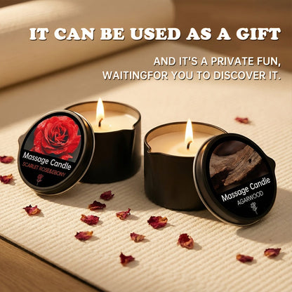 Black-Tin Massage Candle with Scent and Pack-Count Options for Spa, Pedicure and Body-Oil Use