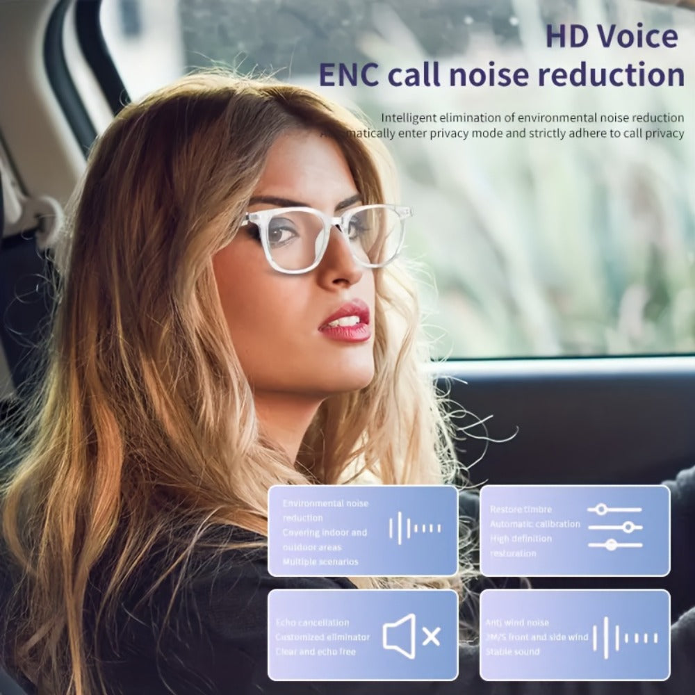 Bluetooth Smart Glasses with Photochromic Auto Dimming Lenses & Anti Blue Light – Wireless Built-in Speaker | Music & Hands-Free Calls | Magnetic Charging | Black White Gold Blue | Wearable Tech Gift