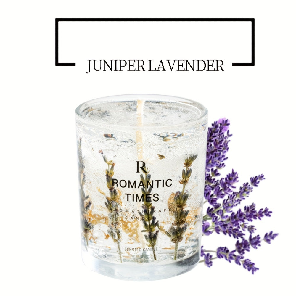 7.4oz Floral Glass Jar Candle with Single Wick and Botanical Detail in Rose, Lavender or Orange Styles