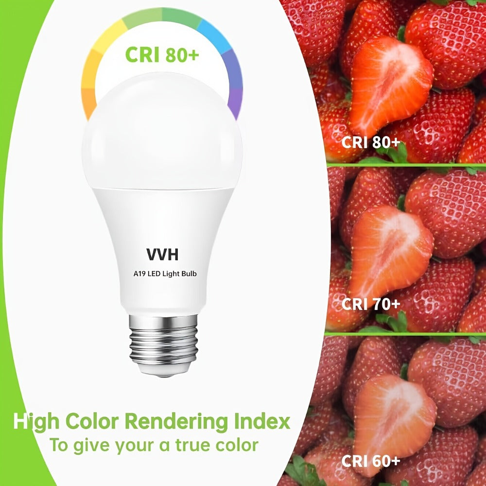 Three-Way A19 LED Light Bulbs with E26 Base and 1500 Lumens in 2700 K or 5000 K, Two or Four Packs