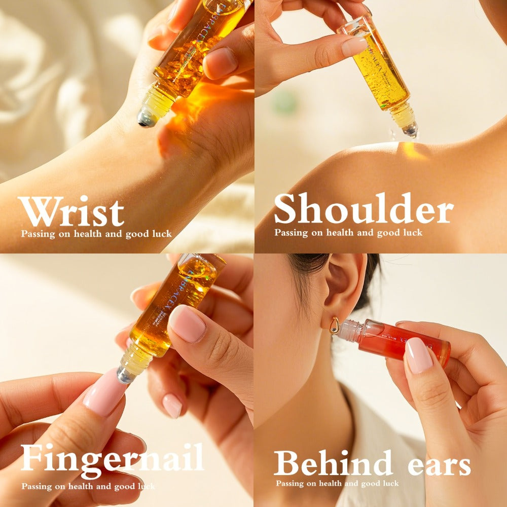Golden Aromatic Fragrance Oil in 0.68 fl oz Roll-On Bottle with Gold Cap and Silver Applicator