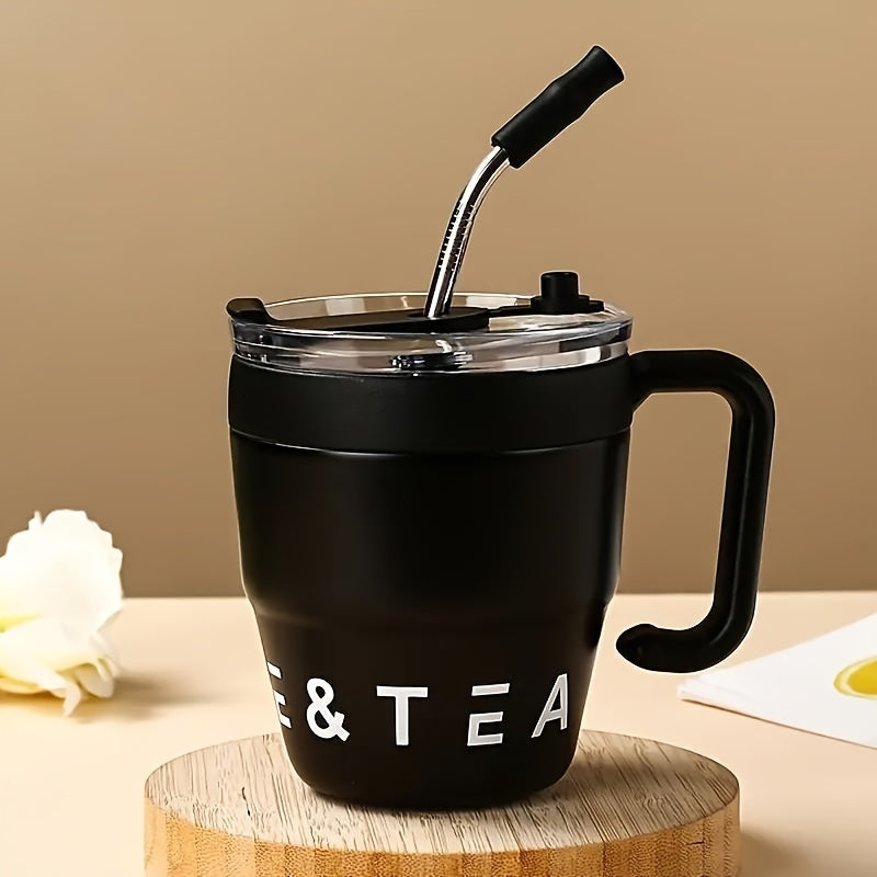 Insulated Stainless Steel Tumbler with Straw & Lid - 16oz Double Wall Vacuum BPA-Free Travel Mug for Hot & Cold Drinks
