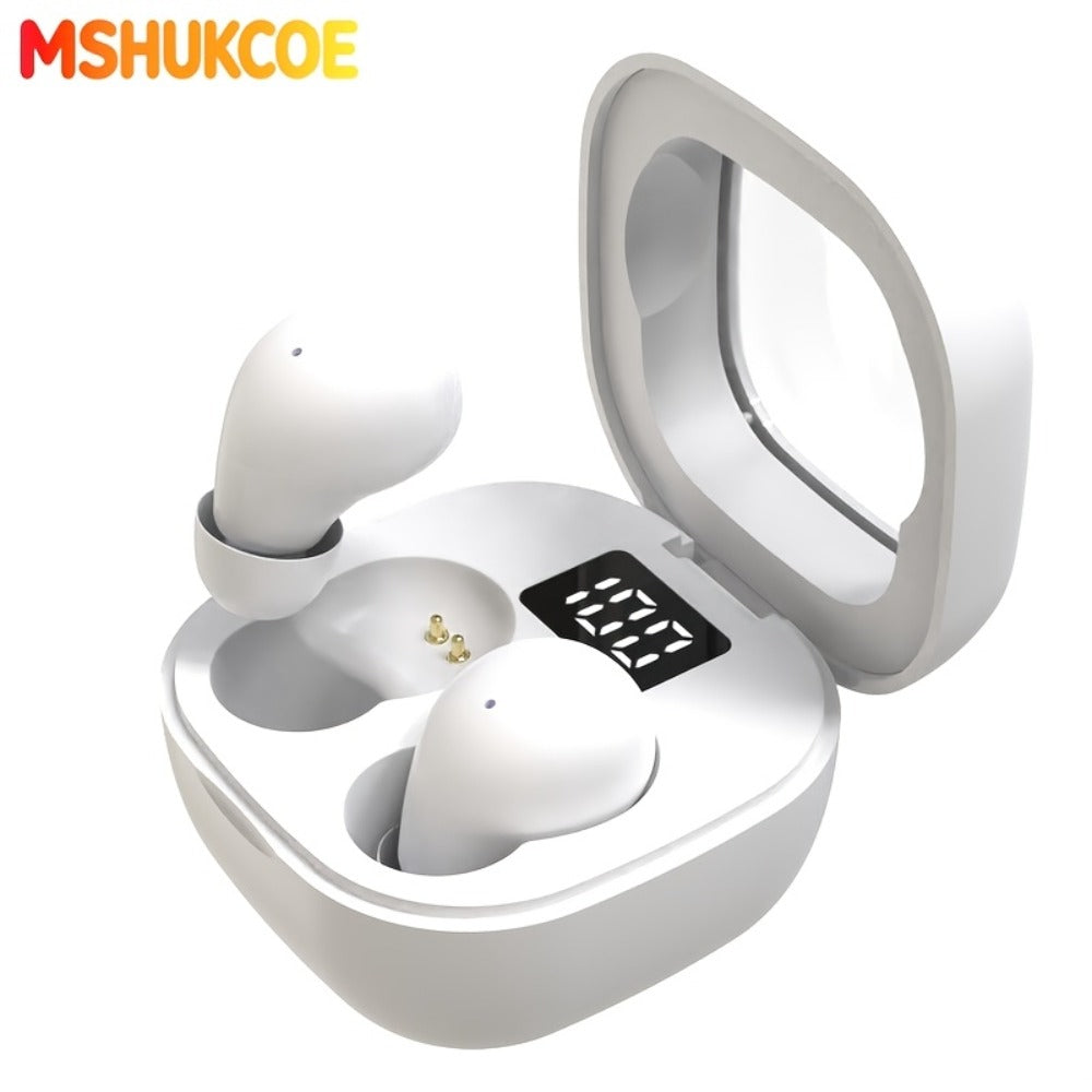 Wireless Earbuds MSHUKCOE Ultra-Thin Sleep and Game Modes with Low Latency and Dual Noise Reduction