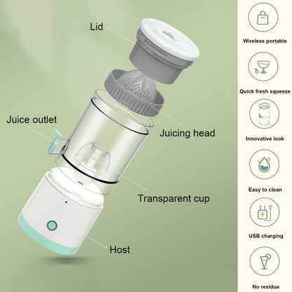 Green-K USB-Charging Citrus Press with Clear Reamer Chamber, Spout, 23.7cm Height and 10.6cm Width