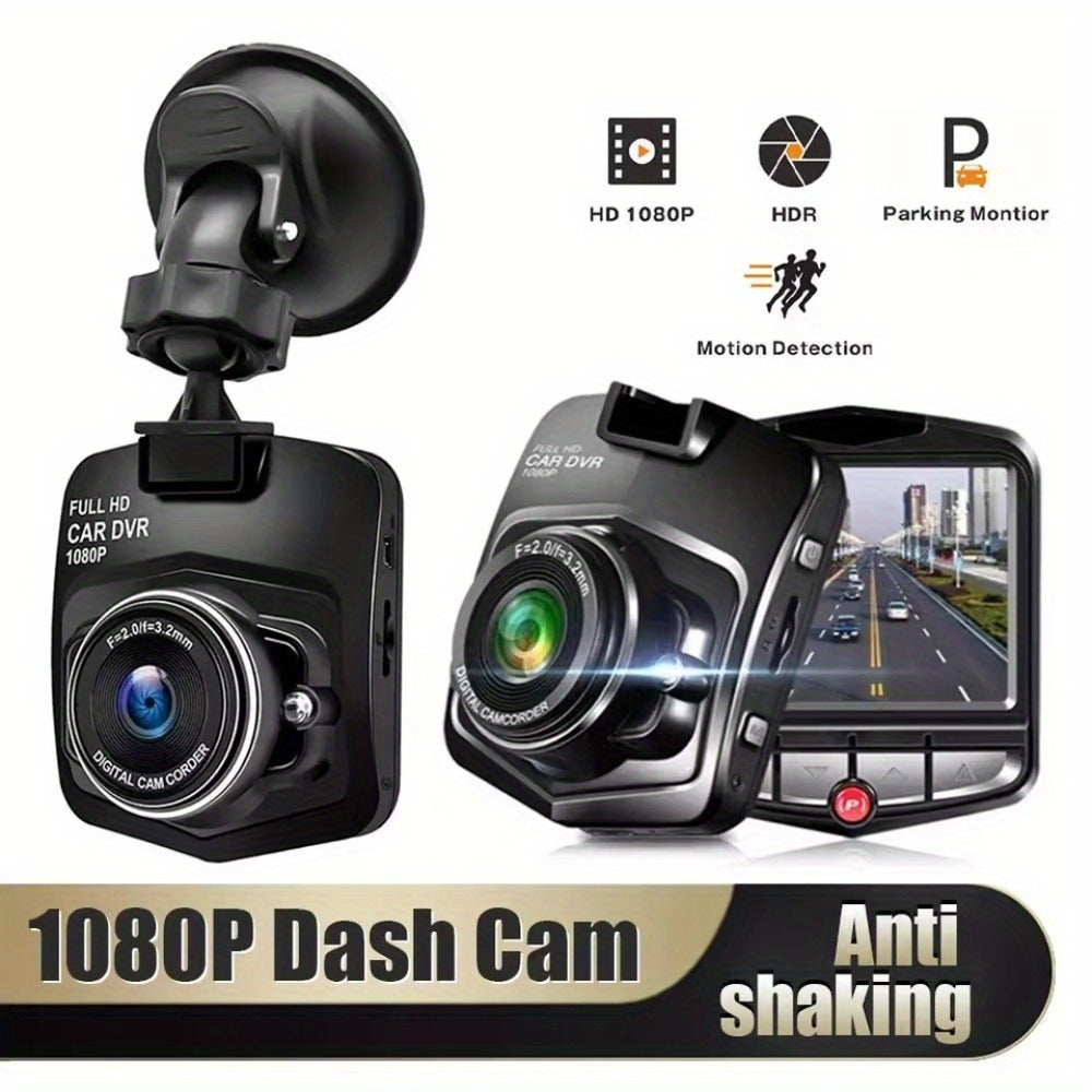 1080P Dash Cam for Cars - 2.2" LCD Display, Continuous Loop Recording, 24/7 Parking Surveillance, Motion Detection, No Battery Required, Universal Vehicle Dashboard Camera