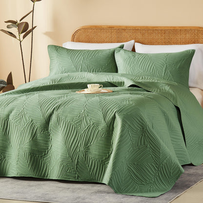 Coin-Pattern Quilt Set in Four Designs, Multiple Colors and Twin, Full-Queen or King-California King Sizes
