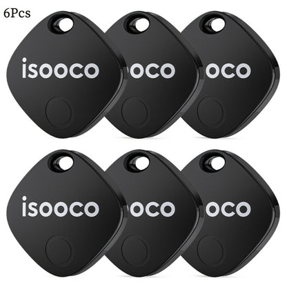 Black Mini Item Tracker Tags Six-Piece Set with Keyring Holes and One 6-Pack Checkout Pictured