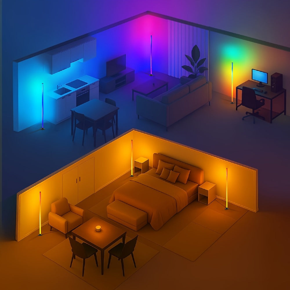 Smart LED Floor Lamp Modern Minimalist for an Everyday Personal Care Routine, with the Listed Configuration