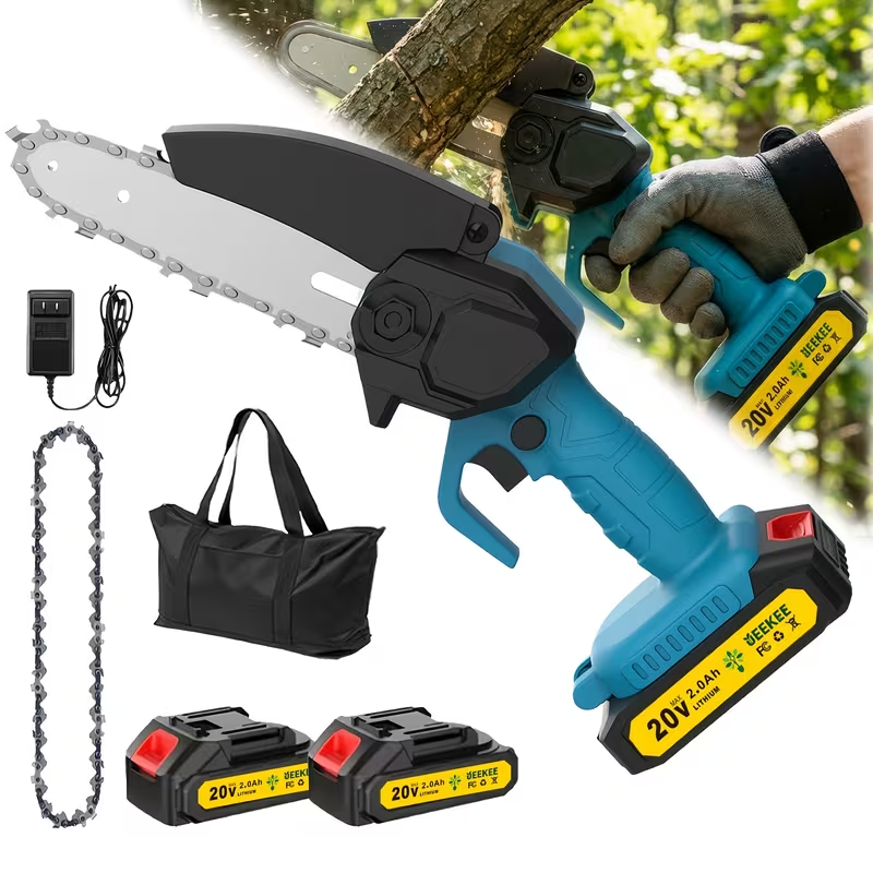 Cordless 3-in-1 Pole Saw, Chainsaw and Blower Kits with 5.8-Foot Pole Label plus Blue Saw Option